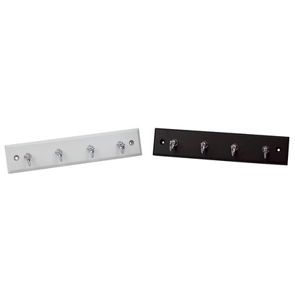 Wall-Mounted Key Hanger for Wall (White), by Home Basics | Includes 4 Key Hooks | MDF and Steel Key