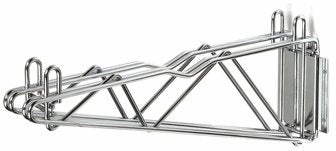 Nexel 14" Fixed Wall Mount Double Wire Shelf Bracket, Chrome Finish