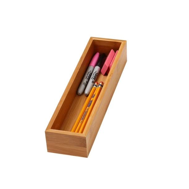 YBM Home Bamboo Drawer Organizer Storage Box for Kitchen Drawer, Junk Drawer, Office, Bedroom