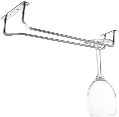 TrueCraftware- 10-Inch Wine Glass Rack Chrome Finish Set of 2- Stemware Rack Wire Hanging Rack Under Cabinet Wine Glass Rack Stemware Holder Glass Storage Hanger Organizer for Kitchen and Bar