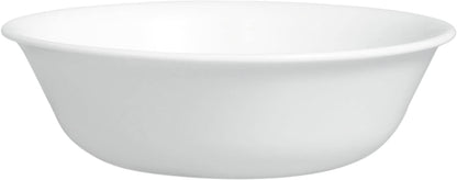 Corelle Vitrelle 4-Pieces 18-Oz Soup/Cereal Bowls Chip & Crack Resistant Glass Dinnerware Set Bowls, Winter Frost White