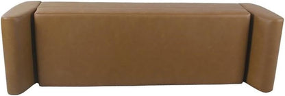 HomePop Modern Storage Bench with Wood Legs Home Décor|Bench with Storage for Living Room & Bedroom - Faux Leather Brown