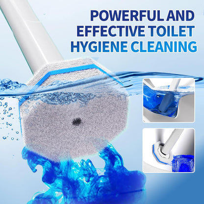 Disposable Toilet Cleaning Wand Set with 50 Refill Pads, Wall-Mounted Holder, Long Handle Toilet Brush System for Deep Bathroom Cleaning