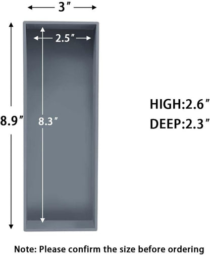 Bamboo Drawer Organizer - Kitchen Utensil Organizer Silverware Tray Cutlery Holder，Office Desk Supplies and Accessories,8.9 * 3 * 2.6,Grey