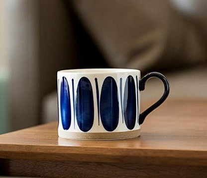 Koja 15 oz. Elegant Hand Painted Decorative Large Porcelain Ceramic Mug Set. 4 Decorative Mugs. Colorful Gift Pack. Impress & Entertain Family & Guests. Dishwasher Microwave Safe.