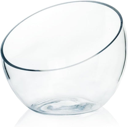 Craft And Party, Slantted Glass Cut Bubble Bowl, 8.5" Height x 10" Width Slantted Bubble vase for Terraium, Flower vase Centerpiece