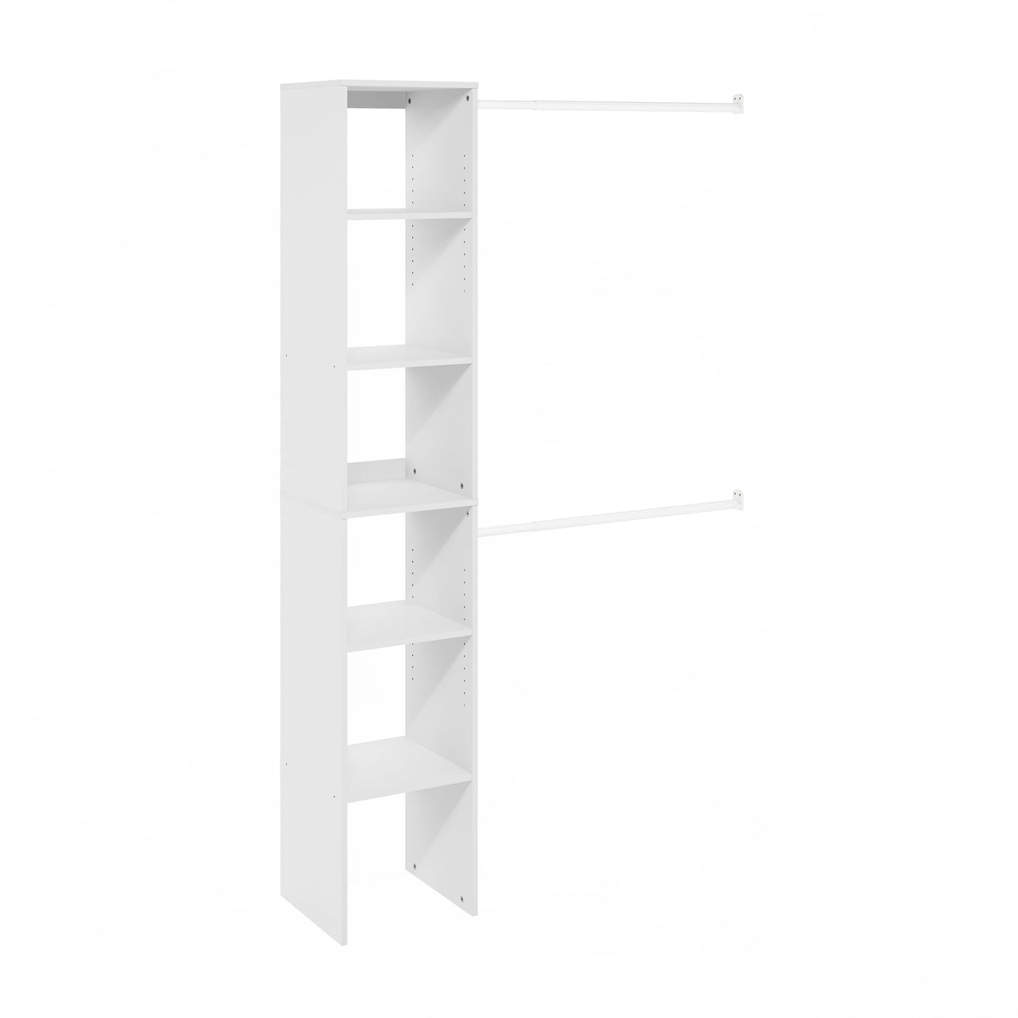 Furinno FANO Closet Organizers and Storage, 5-Tier Closet Storage Organizer with 2 Hanging Bars