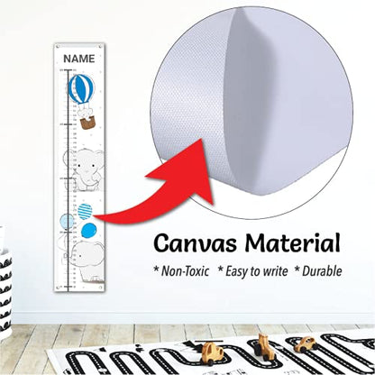 Sungwon Personalized Kids Canvas Growth Chart, Height Chart, Elephant