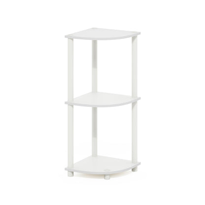 Furinno Turn-N-Tube Corner Shelf, 3-Tier Corner Bookshelf, Display Storage Shelves with Open