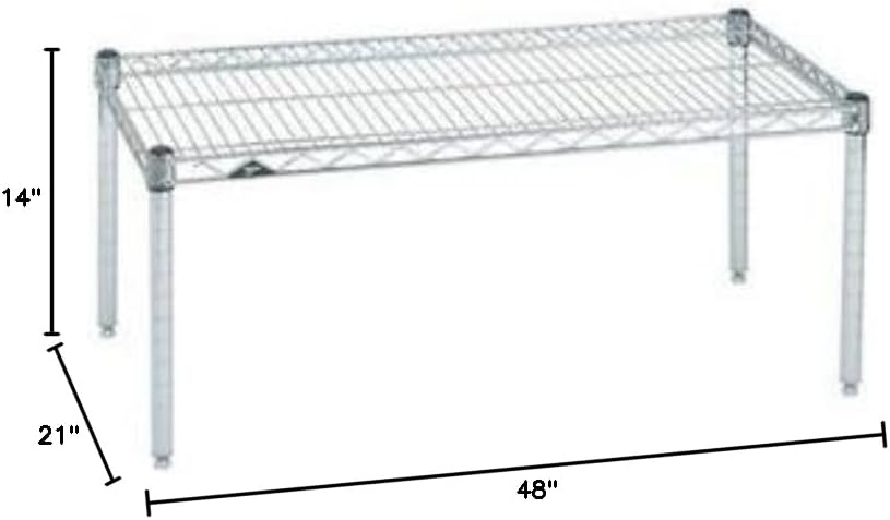 Omega Products Corporation 21" Deep x 48" Wide x 14" High Chrome Stationary Dunnage Rack