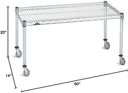 Omega Products Corporation 14" Deep x 60" Wide x 20" High Chrome Mobile Dunnage Rack