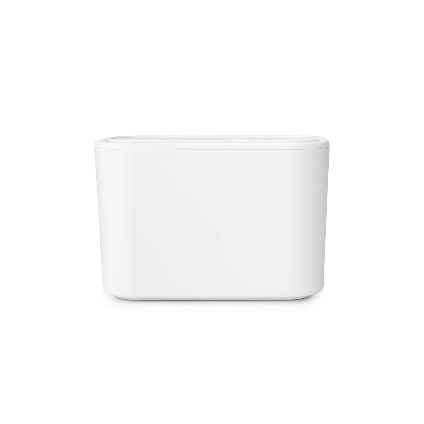 Brabantia MindSet Bathroom Small Trash Caddy (White) Hygienic Basin Top Storage Can with Swing Lid