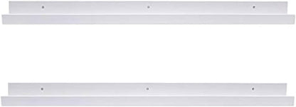 AZSKY Floating Picture Shelves Denver Modern Wall Mount – Long Narrow Picture Ledge - 36 Inch Set of 2 Mounting Hardware Included Pine