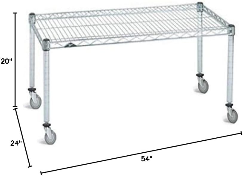 Omega Products Corporation 24" Deep x 54" Wide x 20" High Chrome Mobile Dunnage Rack