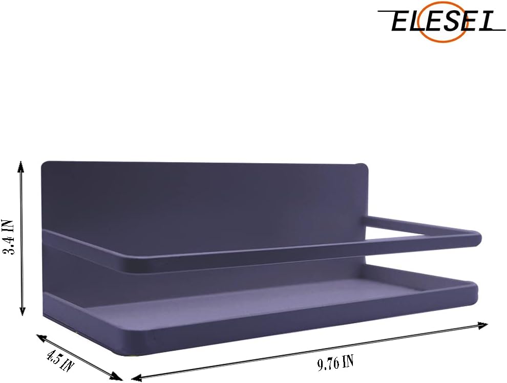 Magnetic Spice Rack Refrigerator Side Magnetic Spice Rack Kitchen Magnetic Shelf Magnetic Fridge Shelf Perfect Space Saver for Kitchen/Apartment 2 Pack (Black)