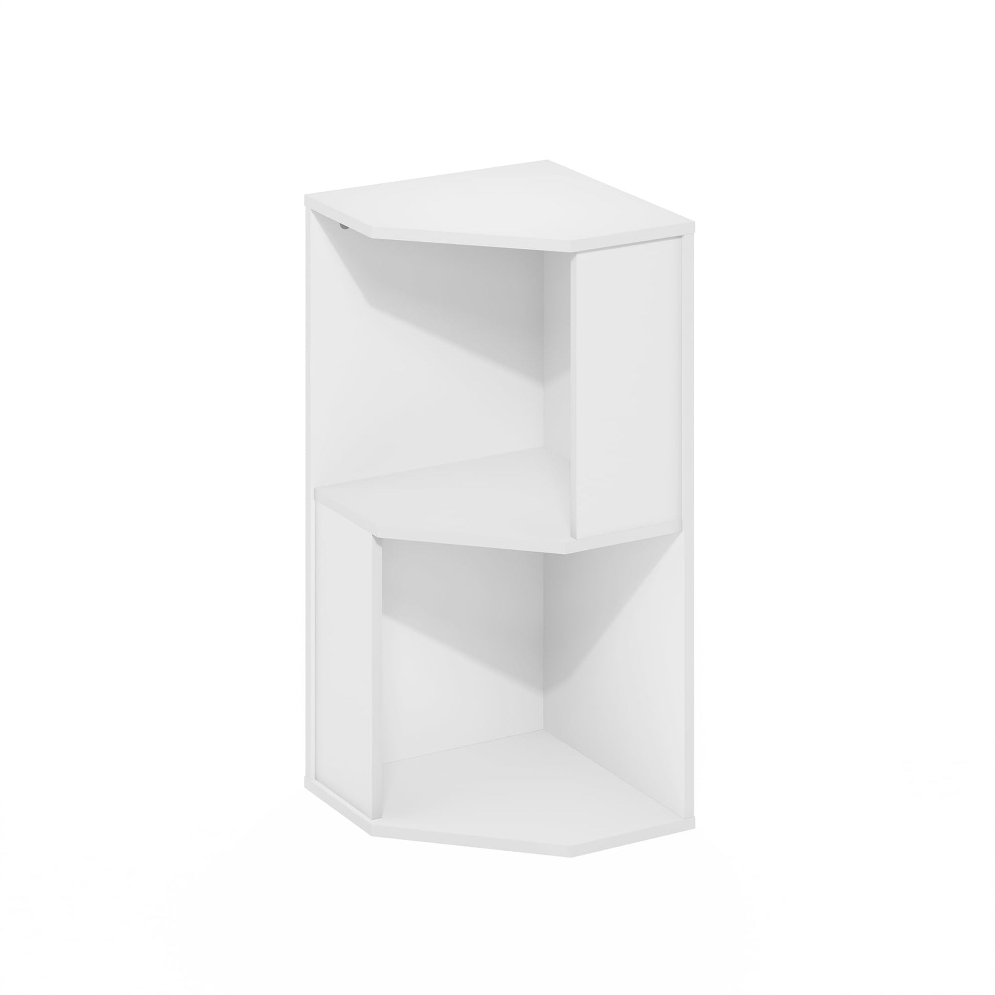 Furinno ECON Corner Shelf, 2-Tier Corner Book Shelf, Standing Storage Shelves, Cube Display Rack