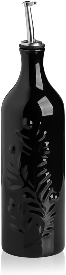 Sweejar Large Olive Oil Dispenser Bottle with Spout, 24 Oz Ceramic Oil Dispenser for Kitchen
