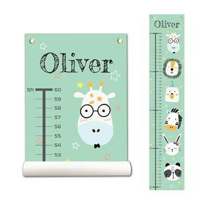 Personalized Canvas Growth Chart for Kids, Height Chart for Kids, Growth Chart Banner with Name