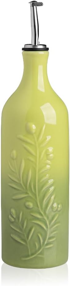 Sweejar Large Olive Oil Dispenser Bottle with Spout, 24 Oz Ceramic Oil Dispenser for Kitchen