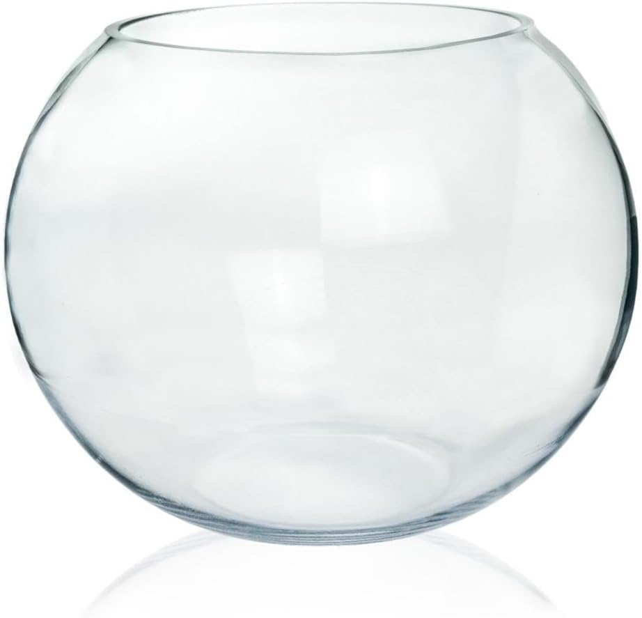 Craft And Party, Glass Bubble, 6" Height x 8" Width Glass Fish Bowl Vase, Bubble Bowl vase for Terrarium, Flower vase Centerpiece