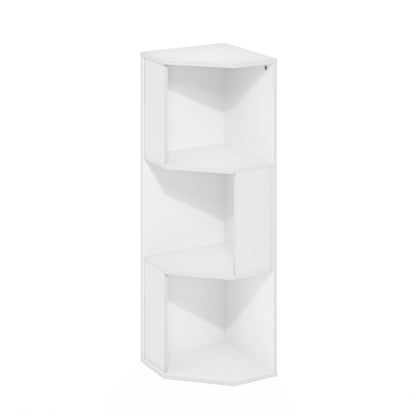 Furinno ECON Corner Shelf, 3-Tier Corner Book Shelf, Standing Storage Shelves, Cube Display Rack