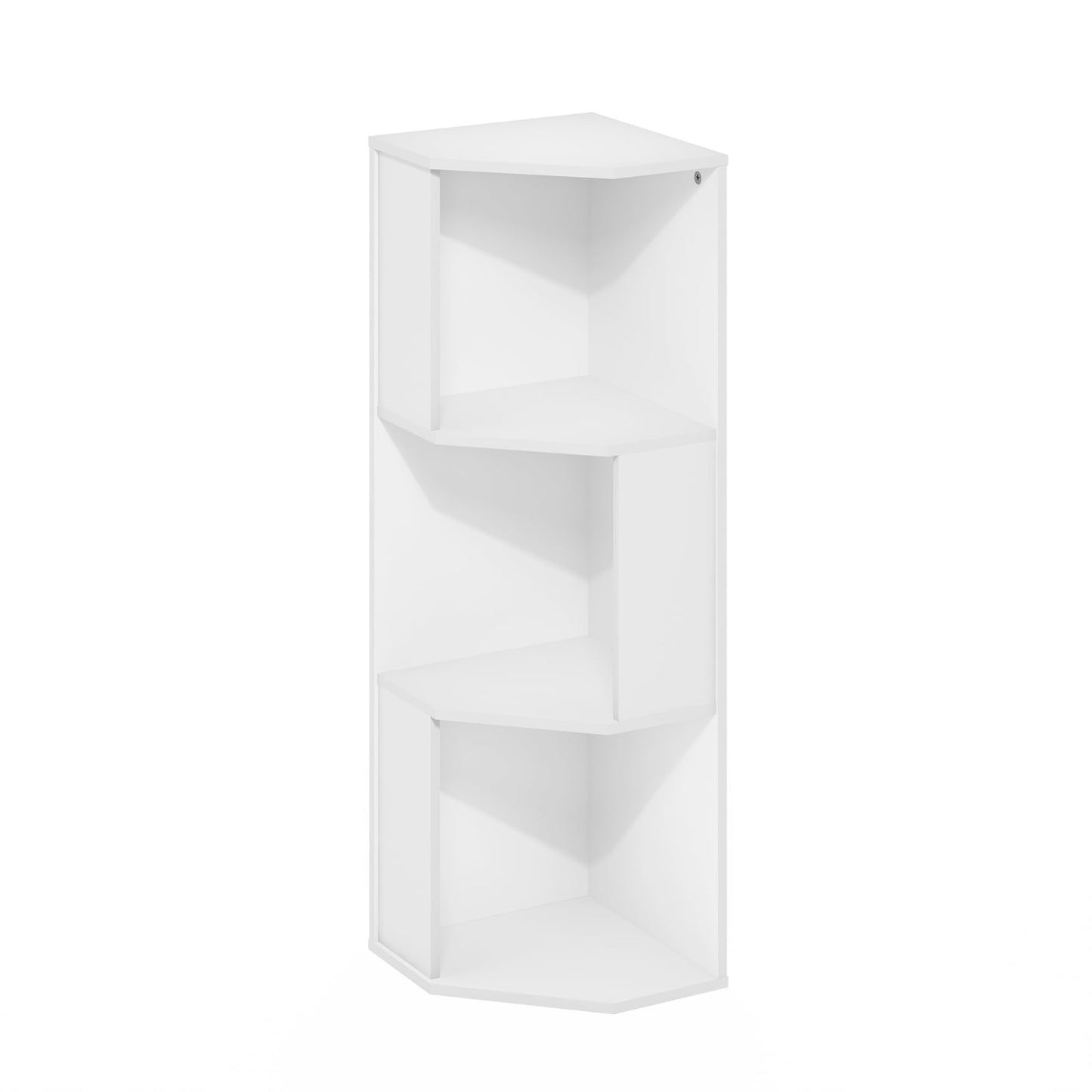 Furinno ECON Corner Shelf, 3-Tier Corner Book Shelf, Standing Storage Shelves, Cube Display Rack