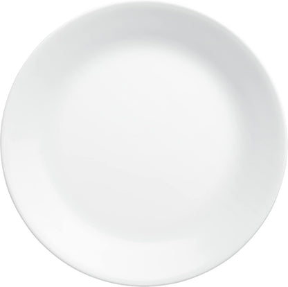 Corelle Vitrelle 4-Pieces 10.25" Glass Dinner Plates Chip & Crack Resistant Glass Dinnerware Set Plates, Winter Frost White