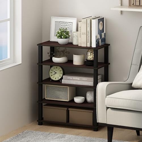Furinno Turn-S-Tube Storage Shelves Set of 2, 3-Tier Stackable Standing Shelf, Open Corner Shelf