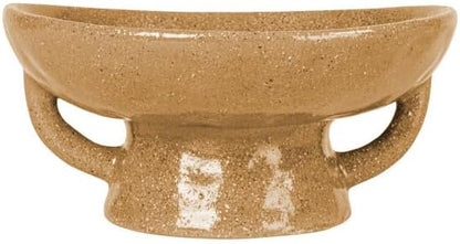 Creative Co-Op Stoneware Footed Pedestal/Bowl with Handles, Reactive Glaze, Taupe