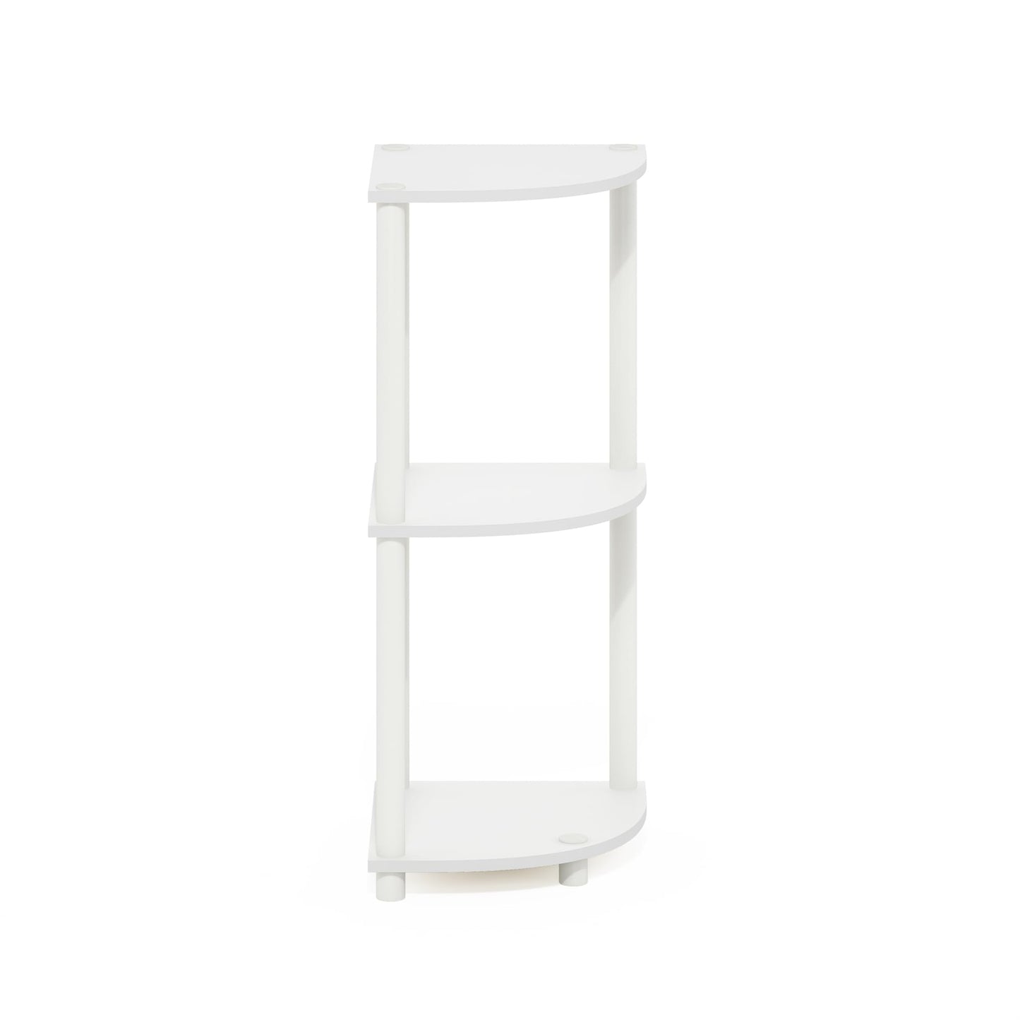 Furinno Turn-N-Tube Corner Shelf, 3-Tier Corner Bookshelf, Display Storage Shelves with Open
