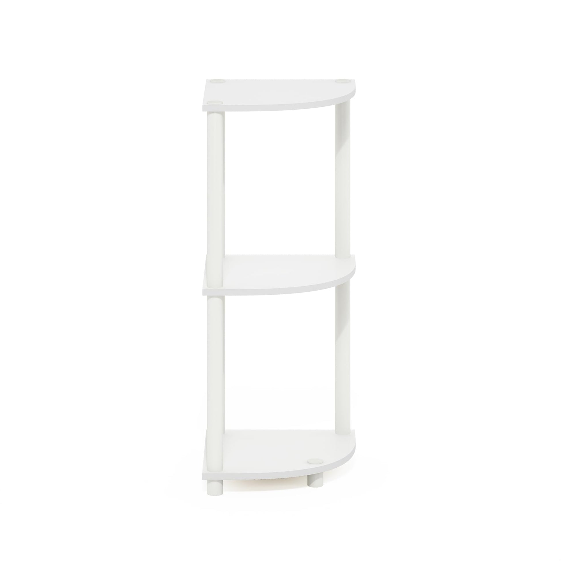 Furinno Turn-N-Tube Corner Shelf, 3-Tier Corner Bookshelf, Display Storage Shelves with Open