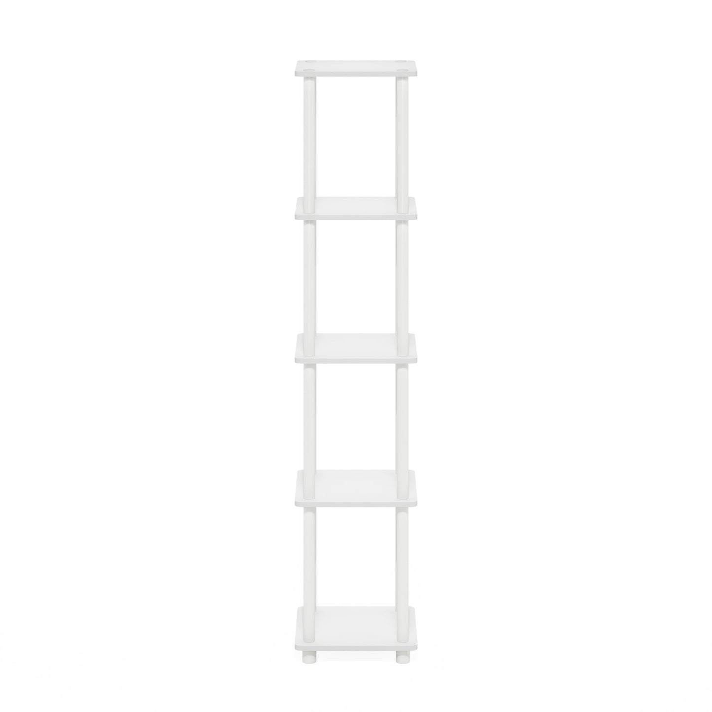 Furinno Turn-N-Tube Storage Shelves, 5-Tier Square Book Shelf, Corner Shelf, Toolless Open Shelves