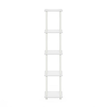 Furinno Turn-N-Tube Storage Shelves, 5-Tier Square Book Shelf, Corner Shelf, Toolless Open Shelves