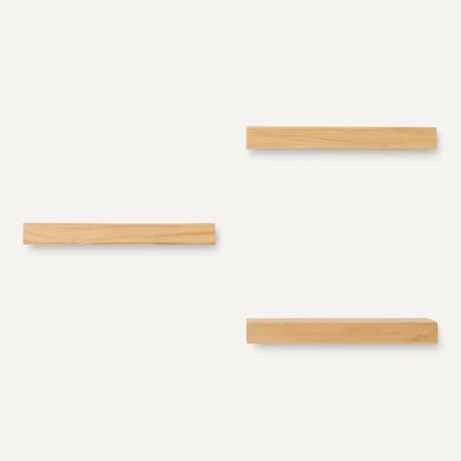 Amazon Basics Wood Floating Wall Shelves, Pack of 3, Pine, 15.8" x 5" x 1.8"