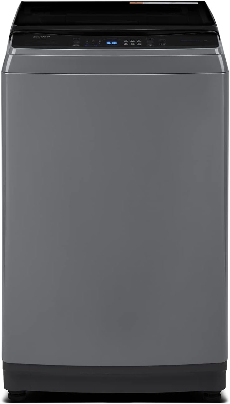 COMFEE??Washing Machine 2.4 Cu.ft LED Portable Washing Machine and Washer Lavadora Portátil Compact Laundry, 8 Models, Environmentally Friendly, Child Lock for RV, Dorm, Apartment Magnetic Gray