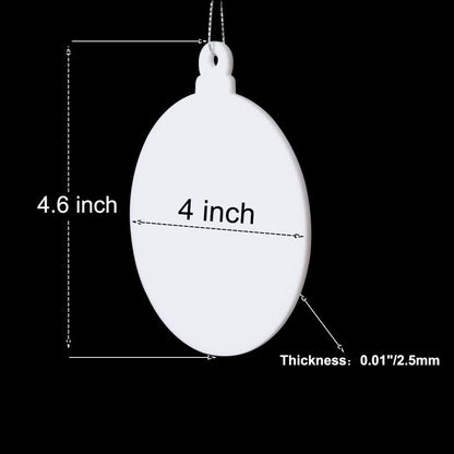 20pcs 4 Inch White Acrylic Christmas Ornaments Blanks - Unfinished Round Acrylic Ornaments for DIY Crafts & Hanging Decorations
