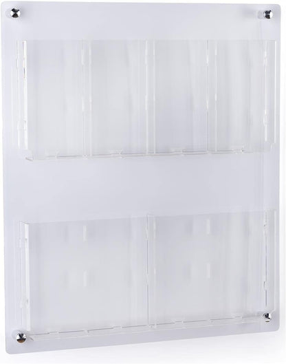 Displays2go Acrylic Literature Holder Wall Mount, 4/8.5" w, 4-8 Pockets - Clear (2RP4CLR)