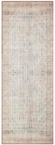 Keen Home Design 2x7 Rug - Machine Washable Runner Rug with Non-Slip Backing, Ideal for Hallway, Entryway, Kitchen, Laundry Room - Vintage, Easy Clean, Durable, Low Pile Rug - (2'6" x 7')