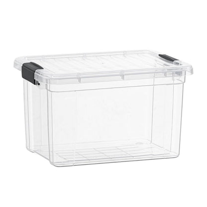 Superio Small Clear Storage Box with Lid, 4.75 Quart Plastic Container Bins for Organizing