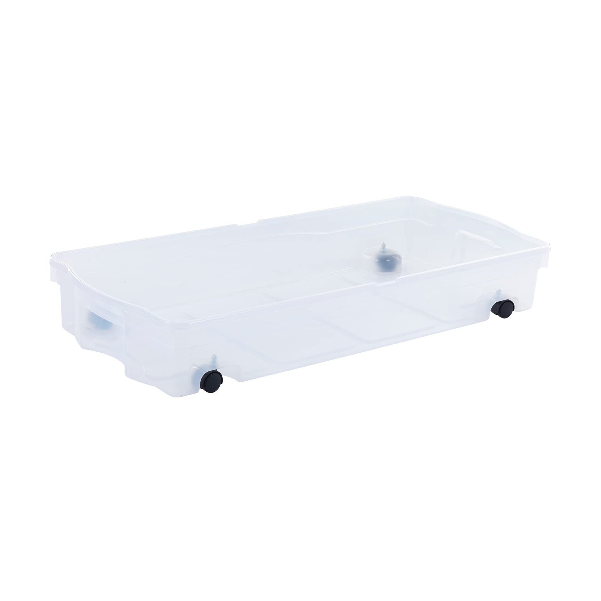 Rubbermaid 68 Quart Under the Bed Low Profile Storage Boxes with Dual Hinged Lids and Easy Rolling