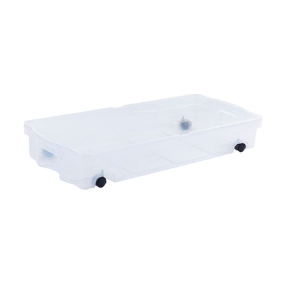 Rubbermaid 68 Quart Under the Bed Low Profile Storage Boxes with Dual Hinged Lids and Easy Rolling