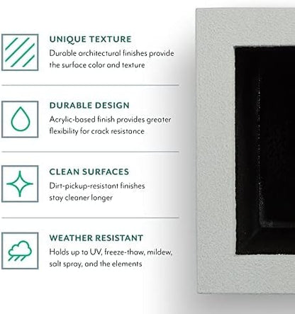 PolyStone Milan Tall Modern Outdoor/Indoor Rectangular Trough Planter, 46" W x 19" H, Lightweight, Heavy Duty, Weather Resistant, Polymer Finish, Commercial and Residential (White Granite)