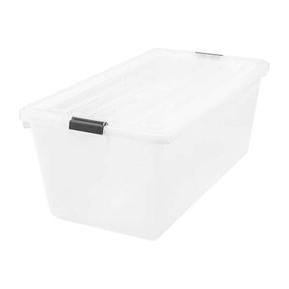 IRIS USA 91 Qt Stackable Storage Bins with Lids, Clear