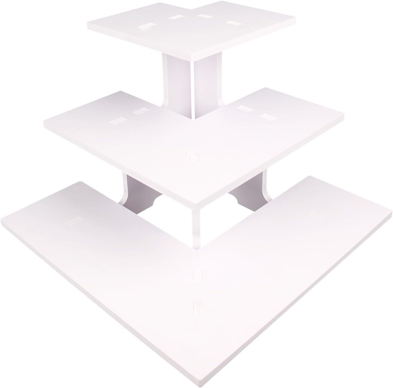 WANLIAN 3-Tier Corner Retail Table Display Stand, Portable Display Rack Shelves for Vendors, Craft Shows, Farmers Market, Pop Up Shop Countertop White Risers for Display, Soap, Candles, Tumblers