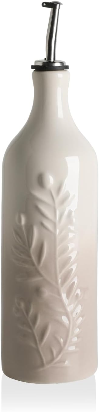 Sweejar Large Olive Oil Dispenser Bottle with Spout, 24 Oz Ceramic Oil Dispenser for Kitchen