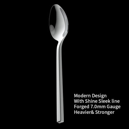 Alata Cube 60-Piece Forged Stainless Steel Flatware Set Cutlery Set, Silverware Set Service for 12, Mirror Finish, Dishwasher Safe