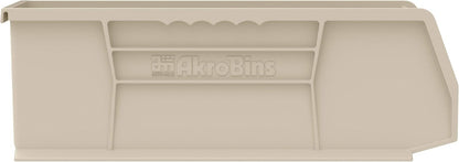 Akro-Mils 30234 AkroBins Plastic Storage Bins, 15"x5"x5", Stone, 12-Pack