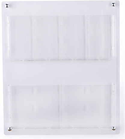 Displays2go Acrylic Literature Holder Wall Mount, 4/8.5" w, 4-8 Pockets - Clear (2RP4CLR)