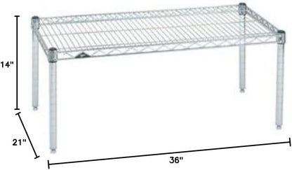Omega Products Corporation 21" Deep x 36" Wide x 14" High Chrome Stationary Dunnage Rack