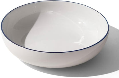 Made In Cookware - Serving Bowl - White With Navy Rim - Porcelain - Crafted in England